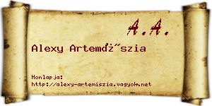 Alexy Artemíszia névjegykártya